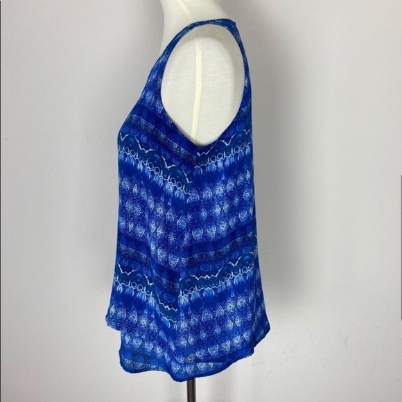 Zac & Rachel Layered Sleeveless Blouse Blue Size S - Picture 7 of 9